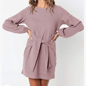 R. Vivimos  Lilac Long Sleeve Wrap Style Casual  Dress Size L